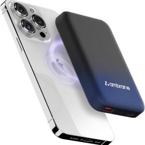 Ambrane 10000 mAh 22.5 W Wireless With MagSafe Power Bank  (Purple, Lithium Polymer, Fast Charging, Power Delivery 3.0, Quick Charge 3.0 for Earbuds, Laptop, Mobile, Smartwatch, Tablet, Trimmer)
